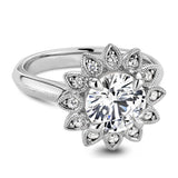 Sterling Silver Personalized Engraved Moissanite Engagement Wedding Ring
