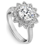 Sterling Silver Personalized Engraved Moissanite Engagement Wedding Ring