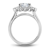 Sterling Silver Personalized Engraved Moissanite Engagement Wedding Ring