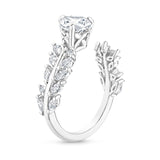 Sterling Silver Personalized Engraved Moissanite Engagement Wedding Ring