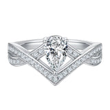 Sterling Silver Personalized Engraved Moissanite Engagement Wedding Ring