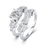Sterling Silver Personalized Engraved Moissanite Promise Engagement Wedding Ring