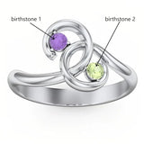 Sterling Silver Personalized Birthstone Engraved The Pinky Promise Ring