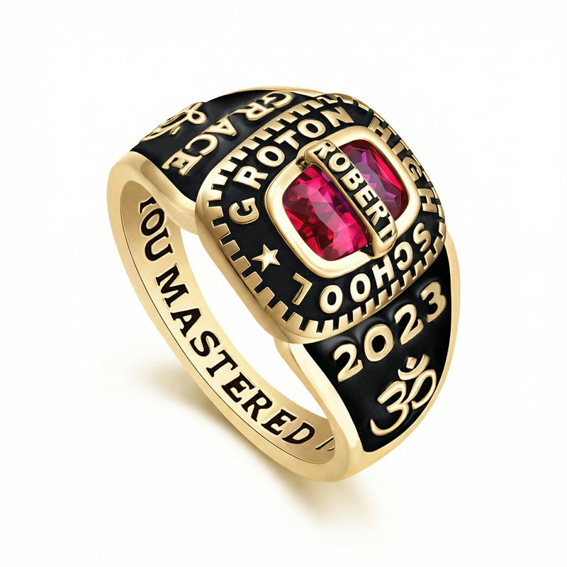 Sterling Silver Personalized Engraved  High School College Ring