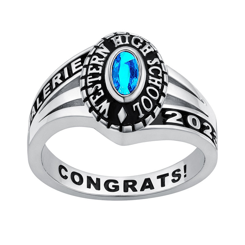 Sterling Silver Personalized Engraved  Class Ring 2026 Graduation Gifts for Women