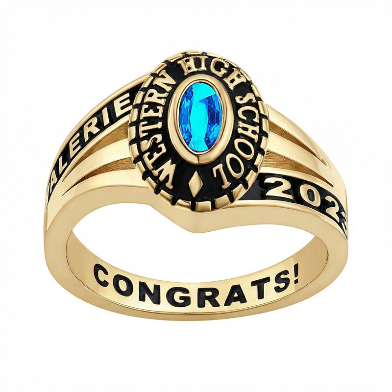 Sterling Silver Personalized Engraved  Class Ring 2026 Graduation Gifts for Women