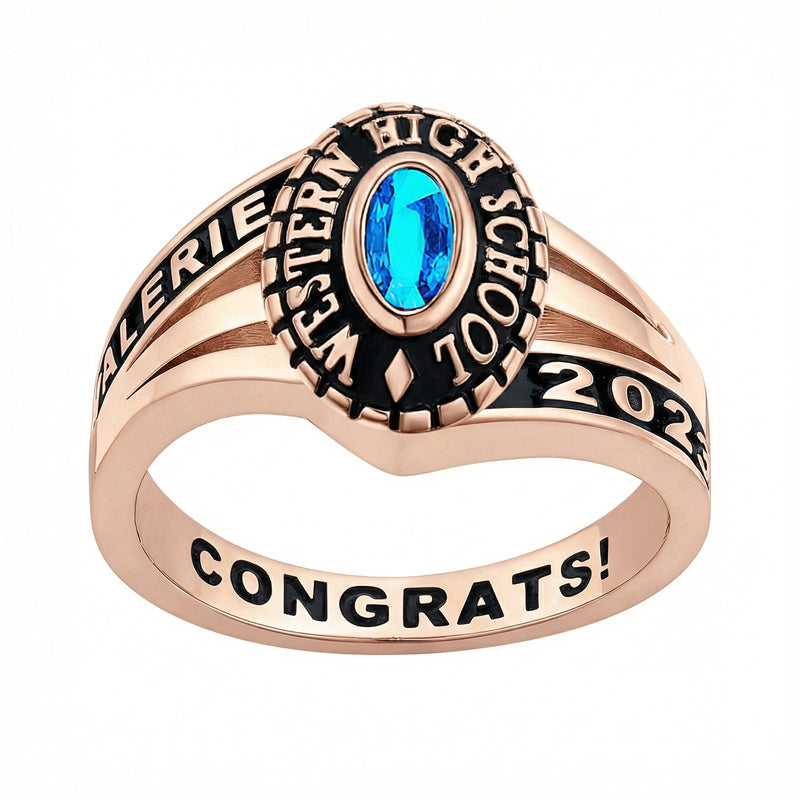 Sterling Silver Personalized Engraved  Class Ring 2026 Graduation Gifts for Women