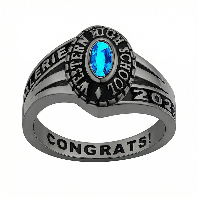 Sterling Silver Personalized Engraved  Class Ring 2026 Graduation Gifts for Women