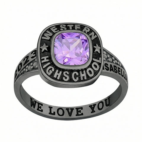 Sterling Silver Custom  Class Ring Graduation Gifts for Women