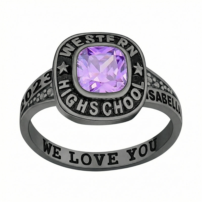 Sterling Silver Custom  Class Ring Graduation Gifts for Women