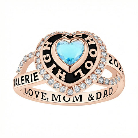 Sterling Silver Custom  High School College Graduation Class Ring Graduation Gifts for Women