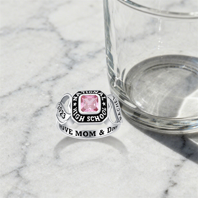 Sterling Silver  Personalized  High School College Graduation Class Ring 2026 Graduation Gifts for Women