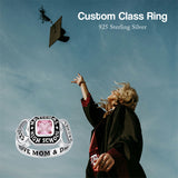 Sterling Silver  Personalized  High School College Graduation Class Ring 2026 Graduation Gifts for Women