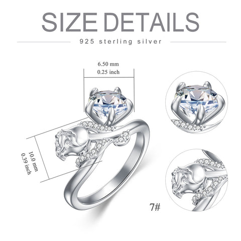 Sterling Silver Moissanite 12 Months Birthflowers Ring