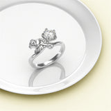 Sterling Silver Moissanite 12 Months Birthflowers Ring