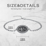 Sterling Silver 12 Month Birth Flower Photo Locket Bracelet