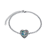 Sterling Silver Heart Urn Bracelet for Ashes Memorial Keepsake Jewelry Gifts for Women