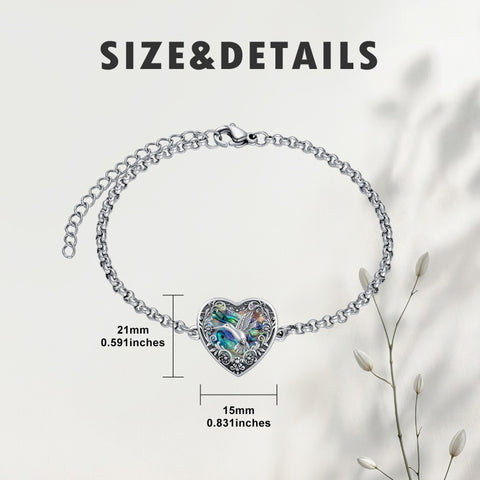 Sterling Silver Heart Urn Bracelet for Ashes Memorial Keepsake Jewelry Gifts for Women