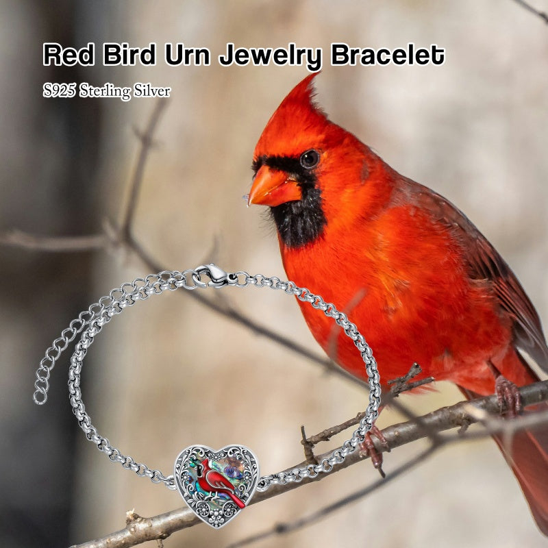 Sterling Silver Heart Urn Bracelet for Ashes Memorial Keepsake Jewelry Gifts for Women