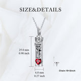 Sterling Silver 12 Birthstone Birth Flower  Urn Necklace for Ashes