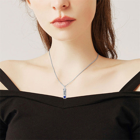 Sterling Silver 12 Birthstone Birth Flower  Urn Necklace for Ashes
