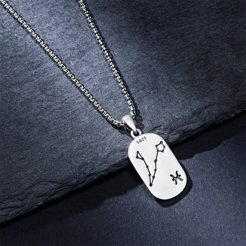 Sterling Silver Zodiac Sign Pendant Necklace