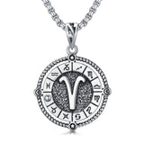 Sterling Silver Oxidation12 Zodiac Pendant Necklace