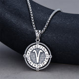 Sterling Silver Oxidation12 Zodiac Pendant Necklace