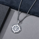 Sterling Silver Oxidation12 Zodiac Pendant Necklace