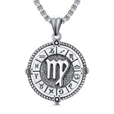 Sterling Silver Oxidation12 Zodiac Pendant Necklace