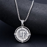 Sterling Silver Oxidation12 Zodiac Pendant Necklace