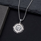 Sterling Silver Oxidation12 Zodiac Pendant Necklace