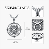 Sterling Silver Oxidation12 Zodiac Pendant Necklace