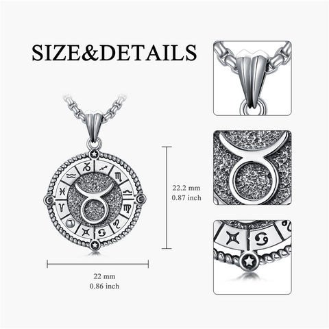 Sterling Silver Oxidation12 Zodiac Pendant Necklace