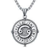 Sterling Silver Oxidation12 Zodiac Pendant Necklace