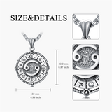 Sterling Silver Oxidation12 Zodiac Pendant Necklace