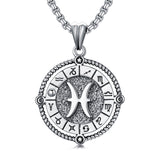 Sterling Silver Oxidation12 Zodiac Pendant Necklace