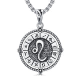 Sterling Silver Oxidation12 Zodiac Pendant Necklace