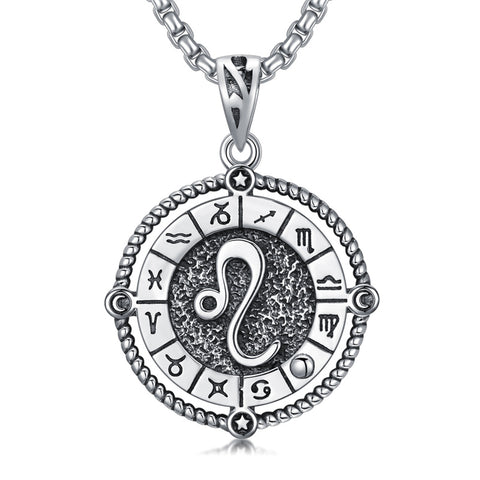 Sterling Silver Oxidation12 Zodiac Pendant Necklace