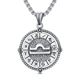 Sterling Silver Oxidation12 Zodiac Pendant Necklace