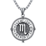 Sterling Silver Oxidation12 Zodiac Pendant Necklace