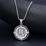 Sterling Silver Oxidation12 Zodiac Pendant Necklace