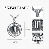 Sterling Silver Oxidation12 Zodiac Pendant Necklace