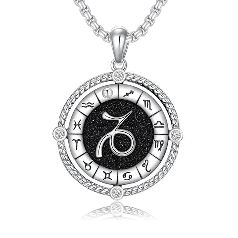 Sterling Silver Oxidation12 Zodiac Pendant Necklace