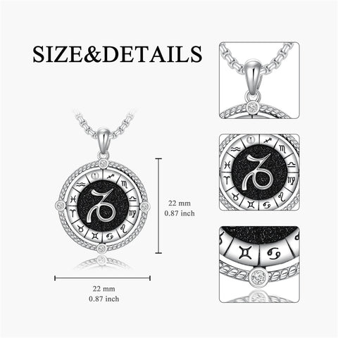 Sterling Silver Oxidation12 Zodiac Pendant Necklace