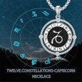 Sterling Silver Oxidation12 Zodiac Pendant Necklace