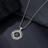 Sterling Silver Oxidation12 Zodiac Pendant Necklace