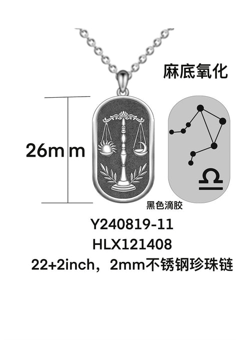 Sterling Silver Zodiac Sign Pendant Necklace