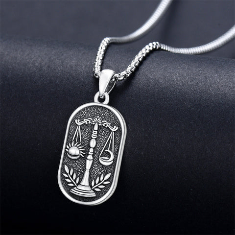 Sterling Silver Zodiac Sign Pendant Necklace