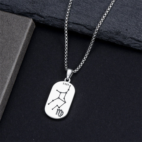 Sterling Silver Zodiac Sign Pendant Necklace